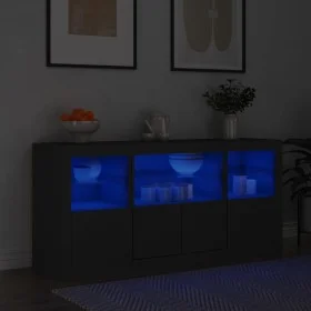 Aparador con luces LED negro 142,5x37x67 cm de , Aparadores - Ref: Foro24-3209066, Precio: 185,01 €, Descuento: %