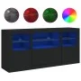 Aparador con luces LED negro 142,5x37x67 cm de , Aparadores - Ref: Foro24-3209066, Precio: 185,01 €, Descuento: %