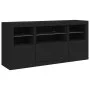 Aparador con luces LED negro 142,5x37x67 cm de , Aparadores - Ref: Foro24-3209066, Precio: 185,01 €, Descuento: %
