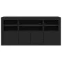 Aparador con luces LED negro 142,5x37x67 cm de , Aparadores - Ref: Foro24-3209066, Precio: 185,01 €, Descuento: %