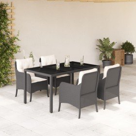 Set de muebles jardín 5 pzas con cojines ratán sintético negro en Conjuntos de jardín | Comprar online en Foru.es