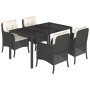 Set de muebles jardín 5 pzas con cojines ratán sintético negro en Conjuntos de jardín | Comprar online en Foru.es