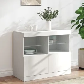 Aparador con luces LED blanco 81x37x67 cm de , Aparadores - Ref: Foro24-836658, Precio: 74,67 €, Descuento: %