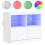 Aparador con luces LED blanco 81x37x67 cm de , Aparadores - Ref: Foro24-836658, Precio: 74,67 €, Descuento: %