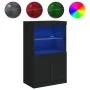 Aparador con luces LED negro 60,5x37x100 cm de , Aparadores - Ref: Foro24-836666, Precio: 78,92 €, Descuento: %