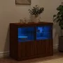 Aparador con luces LED roble marrón 81x37x67 cm de , Aparadores - Ref: Foro24-836664, Precio: 80,36 €, Descuento: %