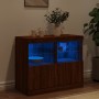 Aparador con luces LED roble marrón 81x37x67 cm de , Aparadores - Ref: Foro24-836664, Precio: 81,59 €, Descuento: %