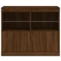 Aparador con luces LED roble marrón 81x37x67 cm de , Aparadores - Ref: Foro24-836664, Precio: 80,36 €, Descuento: %
