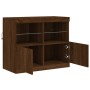 Aparador con luces LED roble marrón 81x37x67 cm de , Aparadores - Ref: Foro24-836664, Precio: 81,59 €, Descuento: %
