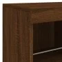 Aparador con luces LED roble marrón 81x37x67 cm de , Aparadores - Ref: Foro24-836664, Precio: 80,36 €, Descuento: %