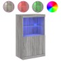 Aparador con luces LED gris Sonoma 60,5x37x100 cm de , Aparadores - Ref: Foro24-836670, Precio: 89,83 €, Descuento: %