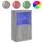 Sideboard with LED lights Sonoma gray 60.5x37x100 cm by , Sideboards - Ref: Foro24-836670, Price: 86,49 €, Discount: %