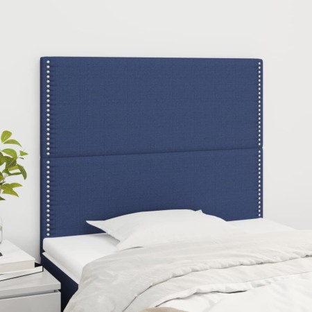Cabeceros 2 unidades de tela azul 90x5x78/88 cm de , Cabeceros y pies de cama - Ref: Foro24-3116180, Precio: 48,06 €, Descuen...