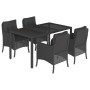 Set de muebles jardín 5 pzas con cojines ratán sintético negro en Conjuntos de jardín | Comprar online en Foru.es
