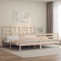 Estructura de cama de matrimonio con cabecero madera maciza de , Camas y somieres - Ref: Foro24-3194911, Precio: 167,79 €, De...