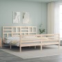 Estructura de cama de matrimonio con cabecero madera maciza de , Camas y somieres - Ref: Foro24-3194911, Precio: 167,79 €, De...