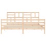 Estructura de cama de matrimonio con cabecero madera maciza de , Camas y somieres - Ref: Foro24-3194911, Precio: 167,79 €, De...
