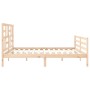 Estructura de cama de matrimonio con cabecero madera maciza de , Camas y somieres - Ref: Foro24-3194911, Precio: 167,79 €, De...