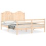 Estructura de cama con cabecero madera maciza 160x200 cm de , Camas y somieres - Ref: Foro24-3194191, Precio: 172,39 €, Descu...