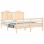 Estructura de cama con cabecero madera maciza 160x200 cm de , Camas y somieres - Ref: Foro24-3194191, Precio: 172,39 €, Descu...