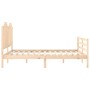 Estructura de cama con cabecero madera maciza 160x200 cm de , Camas y somieres - Ref: Foro24-3194191, Precio: 172,39 €, Descu...