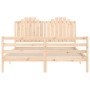 Estructura de cama con cabecero madera maciza 160x200 cm de , Camas y somieres - Ref: Foro24-3194191, Precio: 172,39 €, Descu...