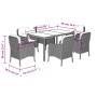 Set de comedor de jardín 7 pzas y cojines ratán sintético negro en Conjuntos de jardín | Comprar online en Foru.es