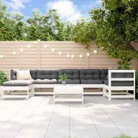 Juego de muebles de jardín 8 piezas madera maciza pino blanco de , Conjuntos de jardín - Ref: Foro24-3186271, Precio: 546,85 ...
