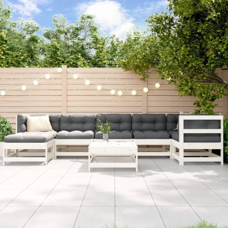 Juego de muebles de jardín 8 piezas madera maciza pino blanco de , Conjuntos de jardín - Ref: Foro24-3186271, Precio: 546,85 ...
