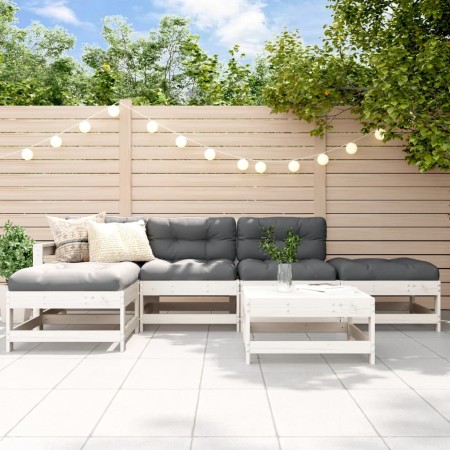 Juego de muebles de jardín 6 piezas madera maciza pino blanco de , Conjuntos de jardín - Ref: Foro24-3186320, Precio: 388,66 ...