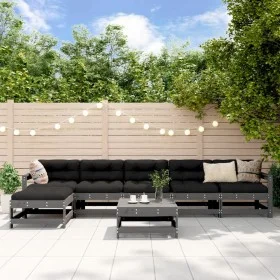 Juego de muebles de jardín 7 piezas madera maciza de pino gris de , Conjuntos de jardín - Ref: Foro24-3186426, Precio: 405,43...