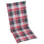 Sillas de jardín 4 uds madera maciza teca cojines cuadros rojos de , Sillas de jardín - Ref: Foro24-3065543, Precio: 517,02 €...