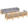 Juego de muebles de jardín 9 pzas y cojines madera maciza pino de , Conjuntos de jardín - Ref: Foro24-3096165, Precio: 708,87...