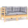 Juego de muebles de jardín 9 pzas y cojines madera maciza pino de , Conjuntos de jardín - Ref: Foro24-3096165, Precio: 708,87...