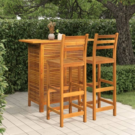 Juego muebles de bar para jardín 3 pzas madera maciza de acacia de , Conjuntos de jardín - Ref: Foro24-3115998, Precio: 315,9...