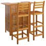 Juego muebles de bar para jardín 3 pzas madera maciza de acacia de , Conjuntos de jardín - Ref: Foro24-3115998, Precio: 315,9...