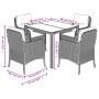 Set comedor de jardín 5 piezas con cojines ratán sintético gris en Conjuntos de jardín | Comprar online en Foru.es