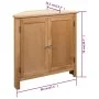 Armario de esquina de madera maciza de roble 80x33,5x78 cm de vidaXL, Taquillas y armarios de almacenamiento - Ref: Foro24-24...