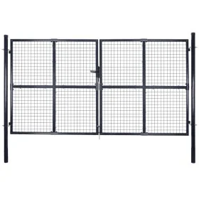 Galvanized steel garden mesh gate gray 289x200 cm by vidaXL, garden gates - Ref: Foro24-143367, Price: 509,57 €, Discount: %