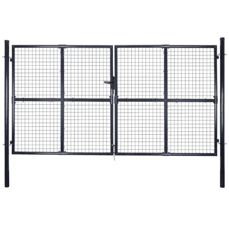 Galvanized steel garden mesh gate gray 289x200 cm by vidaXL, garden gates - Ref: Foro24-143367, Price: 509,57 €, Discount: %