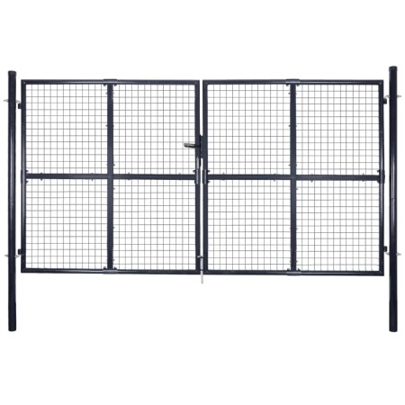 Puerta de malla de jardín acero galvanizado gris 289x200 cm de vidaXL, Puertas de jardín - Ref: Foro24-143367, Precio: 519,38...