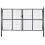 Galvanized steel garden mesh gate gray 289x200 cm by vidaXL, garden gates - Ref: Foro24-143367, Price: 509,57 €, Discount: %