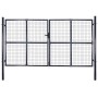 Puerta de malla de jardín acero galvanizado gris 289x200 cm de vidaXL, Puertas de jardín - Ref: Foro24-143367, Precio: 519,38...