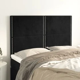 Headboards 4 units black velvet 72x5x78/88 cm by , Headboards and footboards - Ref: Foro24-3116242, Price: 93,75 €, Discount: %