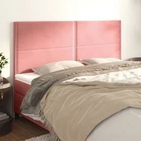 Cabeceros 4 unidades de terciopelo rosa 100x5x78/88 cm de , Cabeceros y pies de cama - Ref: Foro24-3116263, Precio: 90,96 €, ...