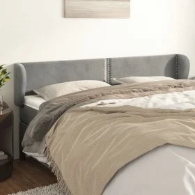 Cabecero de terciopelo gris claro 163x23x78/88 cm de , Cabeceros y pies de cama - Ref: Foro24-3117058, Precio: 65,87 €, Descu...