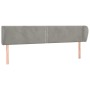 Cabecero de terciopelo gris claro 163x23x78/88 cm de , Cabeceros y pies de cama - Ref: Foro24-3117058, Precio: 66,97 €, Descu...