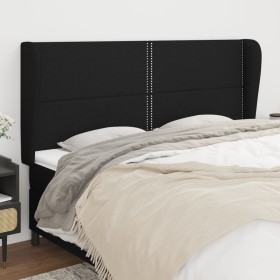 Cabecero con orejas de tela negro 183x23x118/128 cm de , Cabeceros y pies de cama - Ref: Foro24-3117832, Precio: 104,36 €, De...