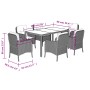 Set comedor jardín 7 pzas y cojines ratán sintético gris en Conjuntos de jardín | Comprar online en Foru.es
