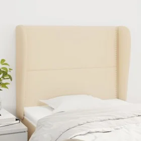 Cabecero con orejas de tela color crema 103x23x118/128 cm de , Cabeceros y pies de cama - Ref: Foro24-3117811, Precio: 65,40 ...